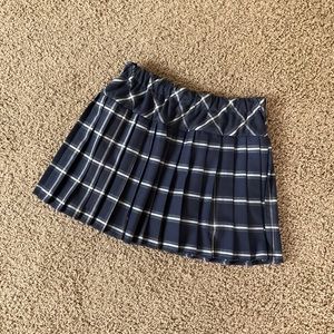Women’s Blue & Gray Pleated Skirt XL Lined Elastic Waist Lolita/School Girl/Prep